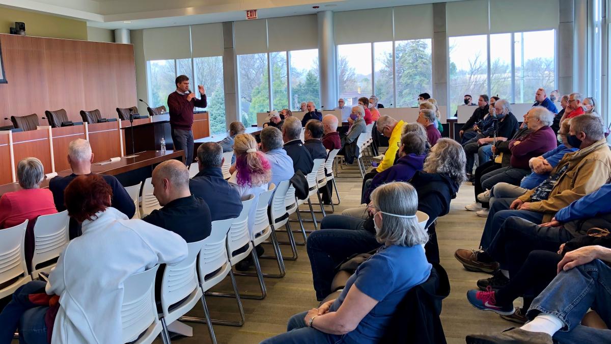 Brad at a congress on your corner town hall
