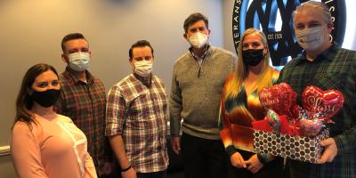 Above: Schneider delivers “Valentines for Veterans” to the Lake County Valentines Assistance Commission