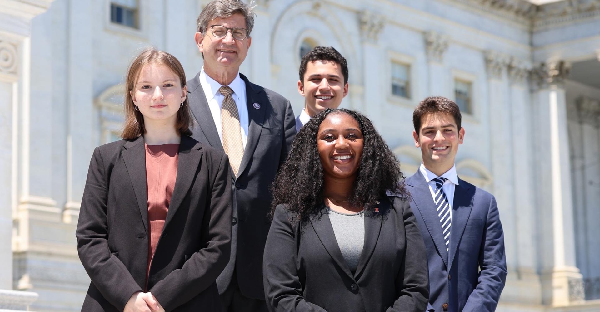 Interns on Capitol Steps