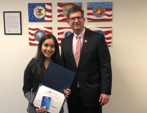 Krishna Patel with Rep. Brad Schneider