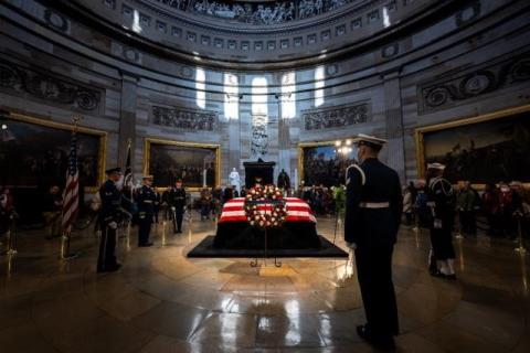 Jimmy Carter lies in state in the Capitol Rotunda