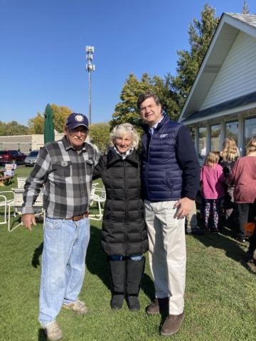 Schneider and Meeting Attendee 