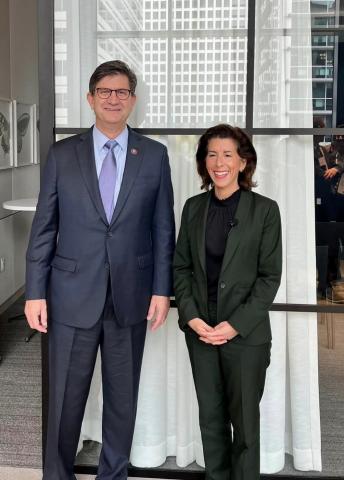 Congressman Schneider with Secretary of Commerce Gina Raimondo