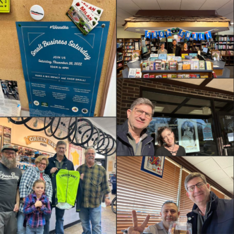 Collage of business photos. 