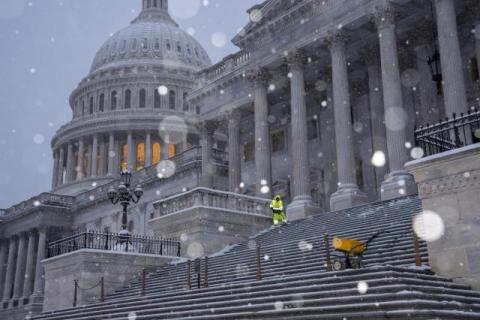 US Capitol in snow