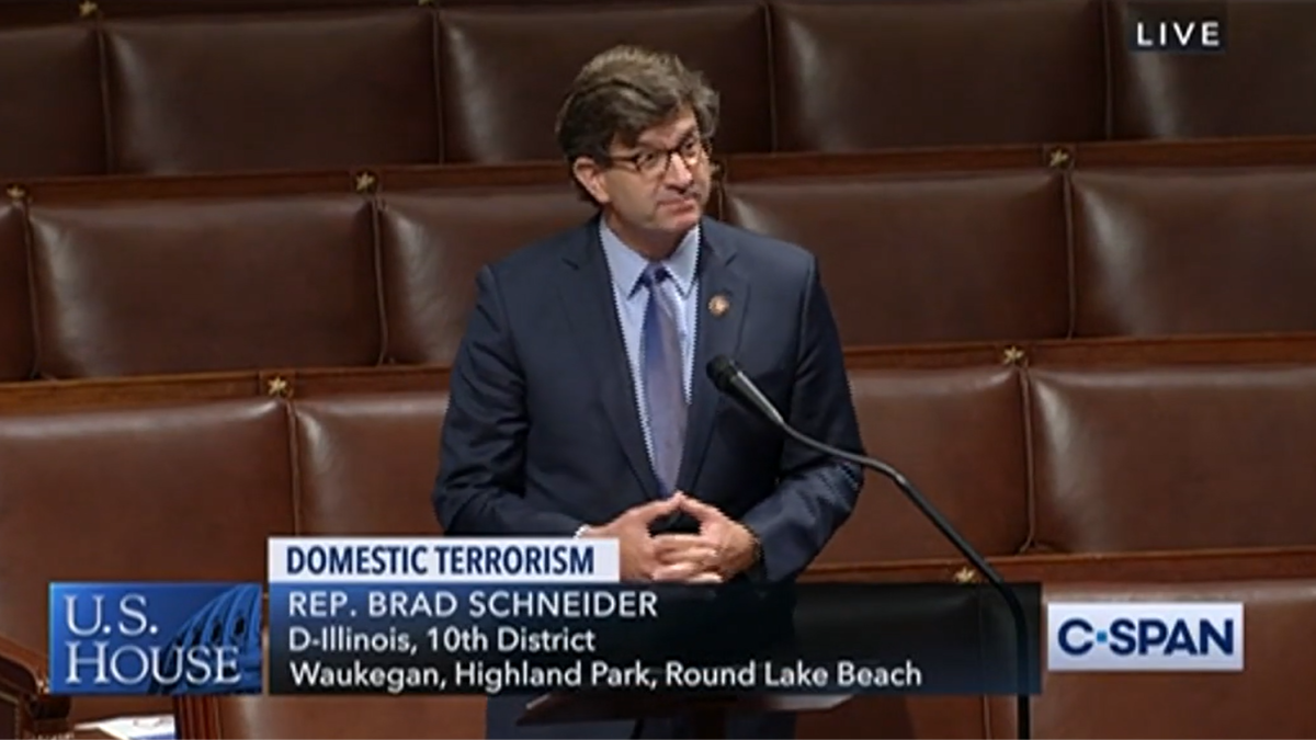 Schneider calls for passage of Domestic Terrorism Prevention Act (DTPA).