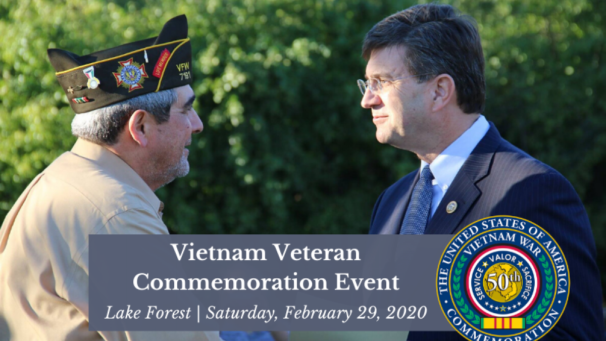 Schneider to Host Commemoration Ceremony for Area Vietnam War Veterans in Lake Forest