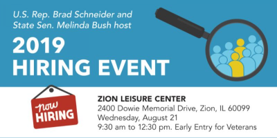 Rep. Schneider and State Sen. Melinda Bush to Host Hiring Event in Zion