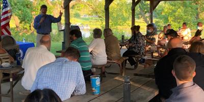Congressman Brad Schneider (IL 10) answers questions from constituents at a town hall in Round Lake