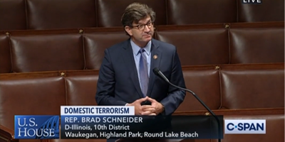 Schneider calls for passage of Domestic Terrorism Prevention Act (DTPA).